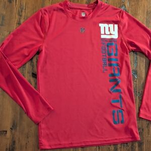 NFL New York Giants Red Long Sleeve Dri Tek Shirt Boy's Size M 10/12